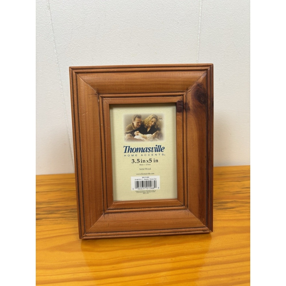 VINTAGE 3.5x5 THOMASVILLE BROWN KNOTTY PINE‎ SOLID WOOD PHOTO PICTURE FRAME